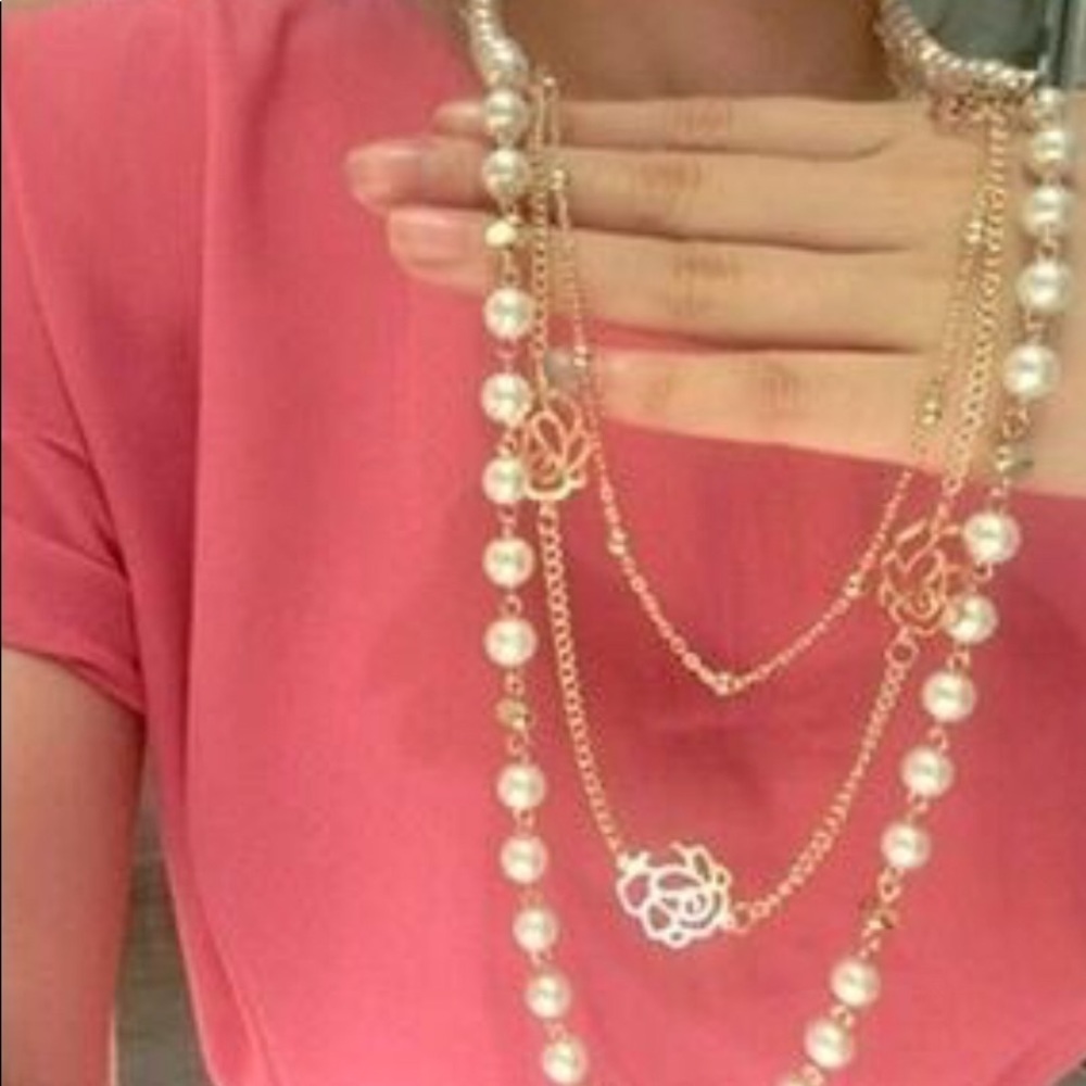 Pearl long necklace